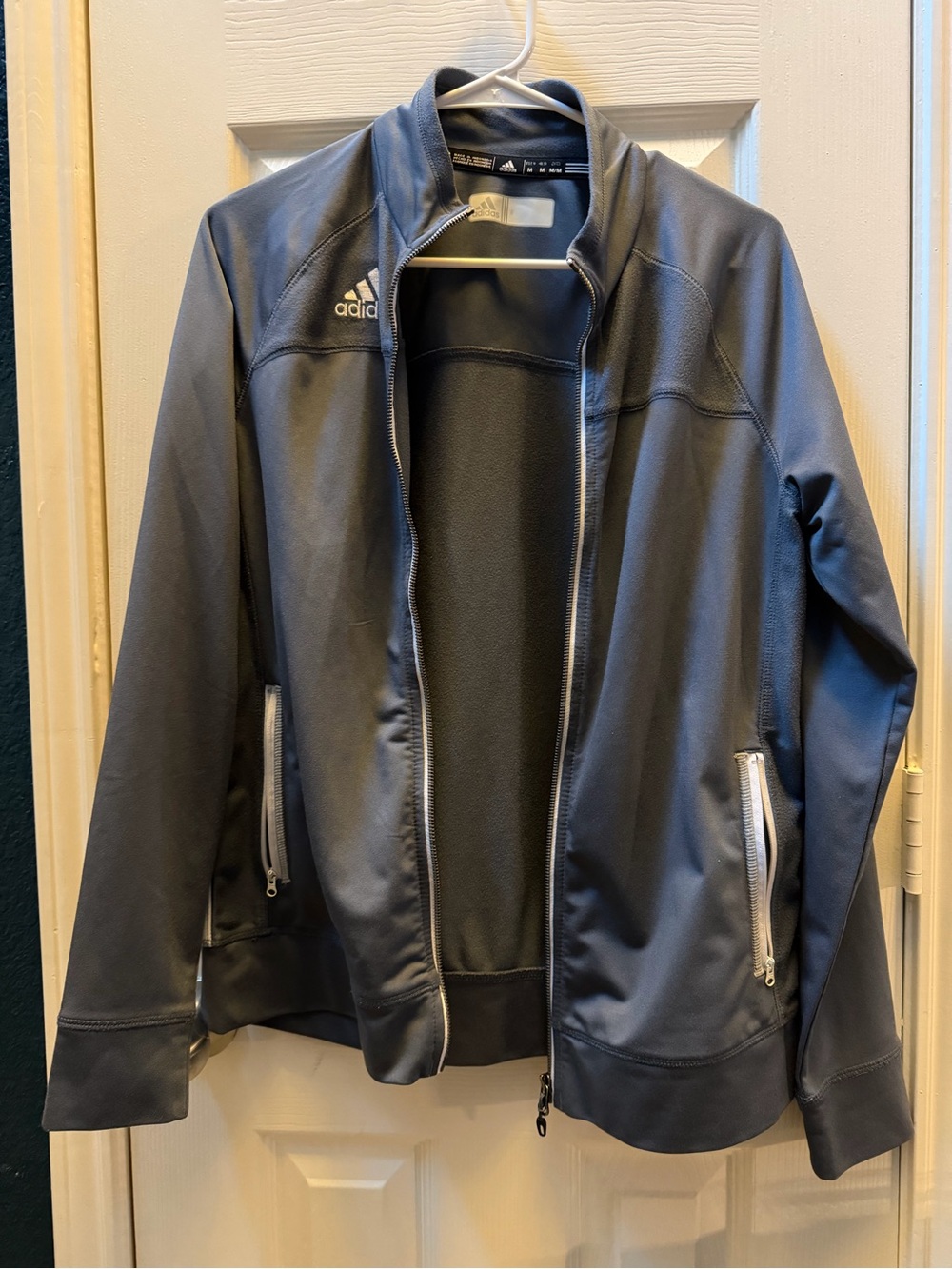 adidas Climalite Gray and White Performance Full-Zip Jacket